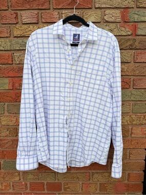 Johnnie O Prep-Formance Long-Sleeve Check Shirt - Light Purple & White Men Sz L
